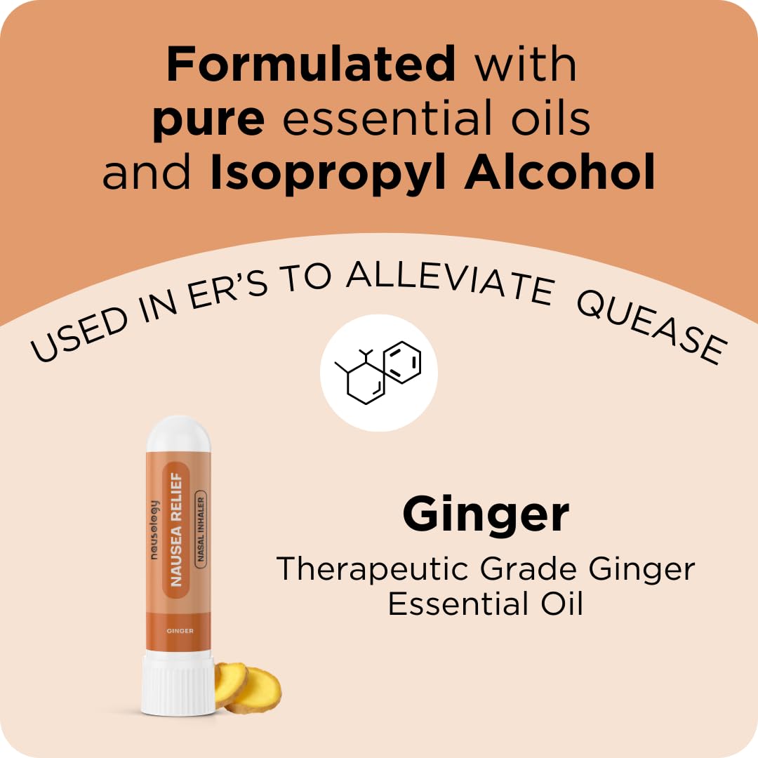 Nausology Aromatherapy Nasal Inhaler for Nausea Relief (Ginger)