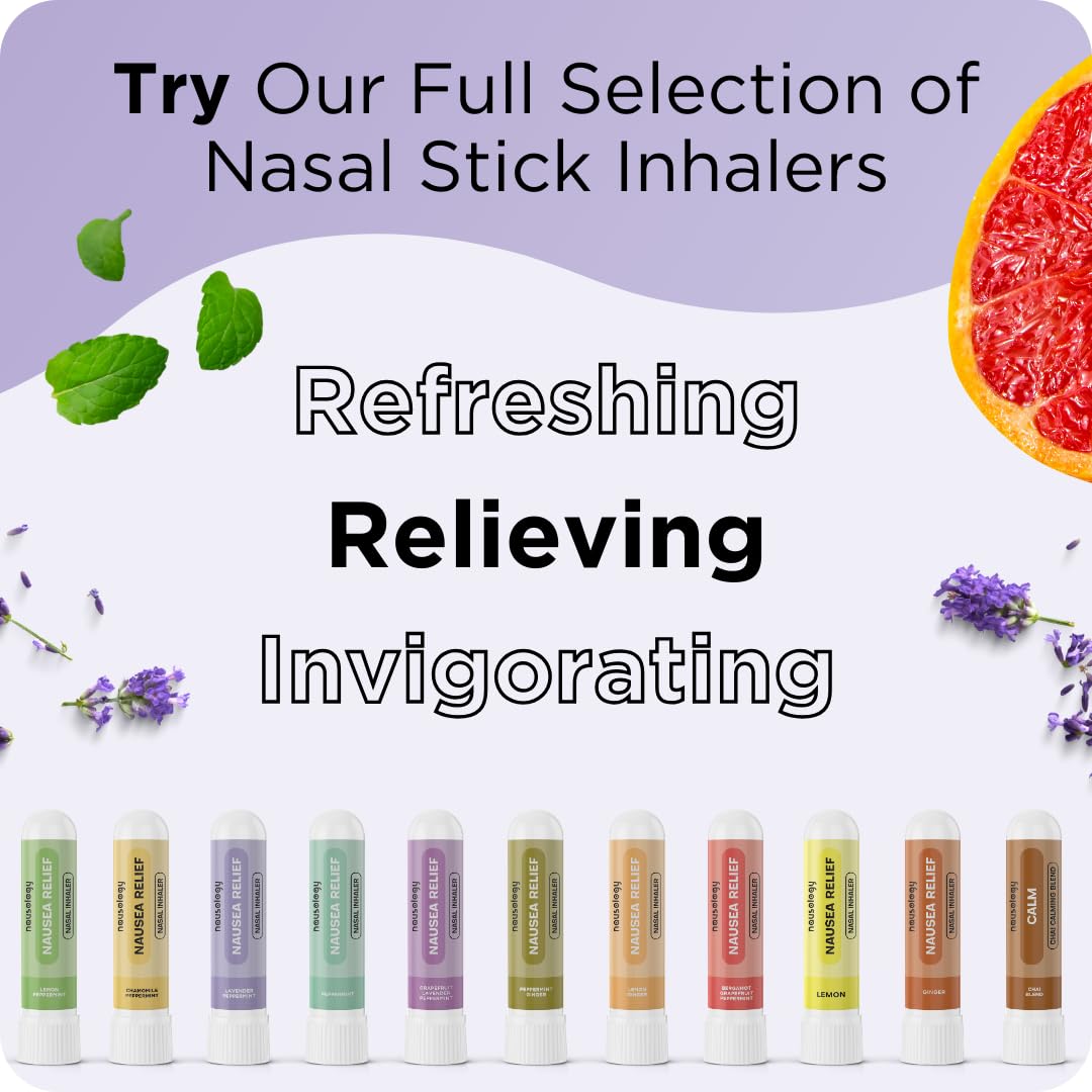 Nausology Aromatherapy Nasal Inhaler for Nausea Relief (Lavender Peppermint)