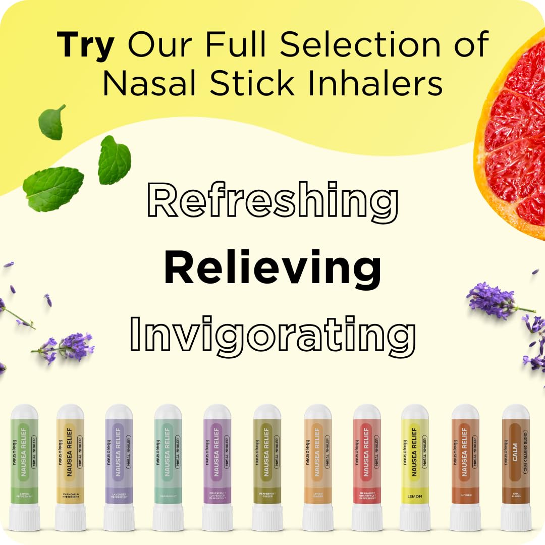 Nausology Aromatherapy Nasal Inhaler for Nausea Relief (Lemon)