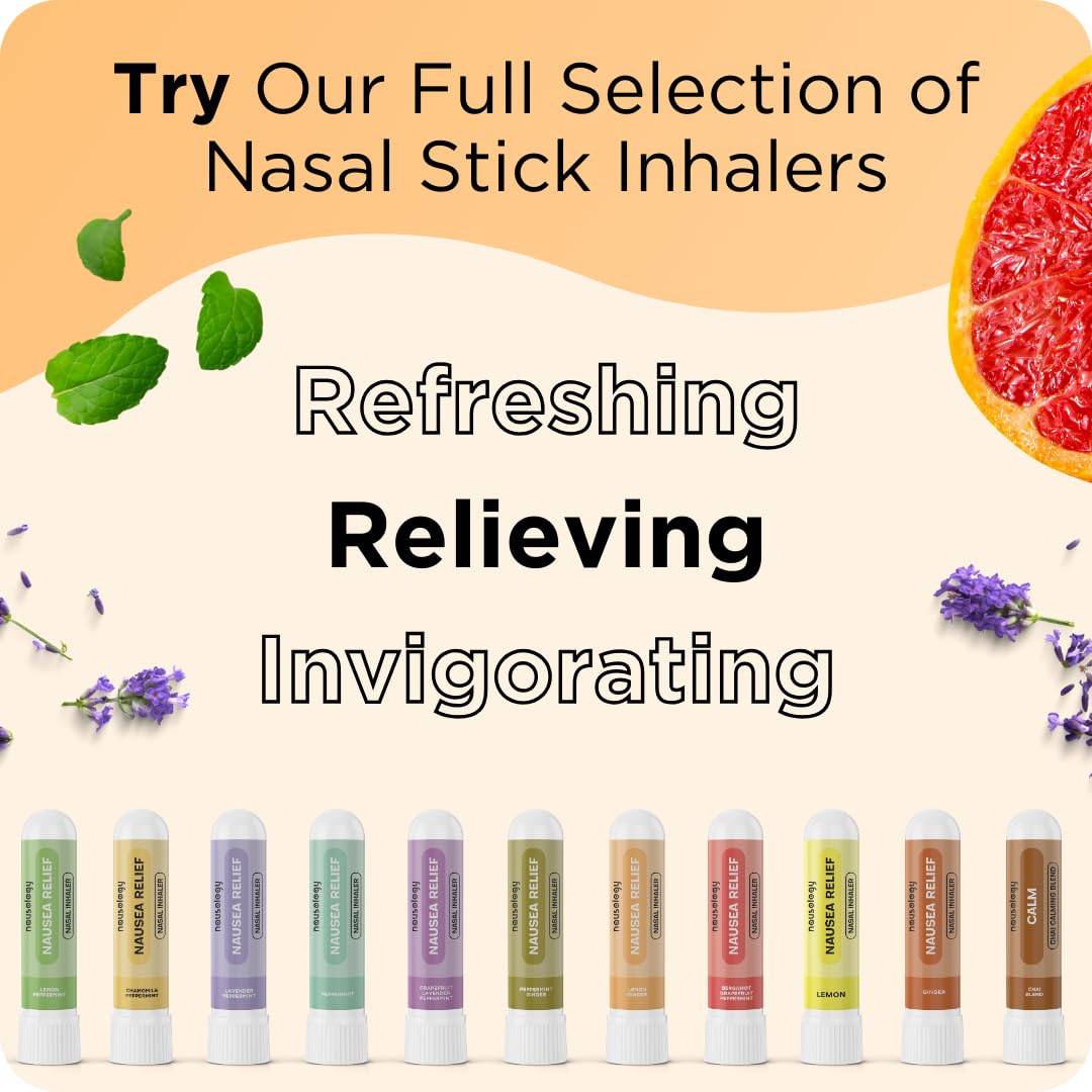 Nausology Aromatherapy Nasal Inhaler for Nausea Relief (Lemon Ginger)